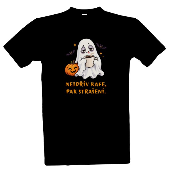 T-shirt Halloween – Coffee First, Haunting Later
