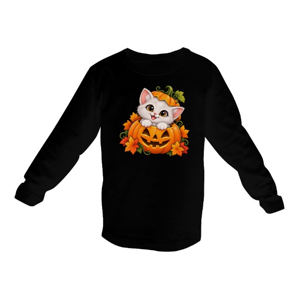 Tričko s potlačou Mačiatko v tekvici – Halloween