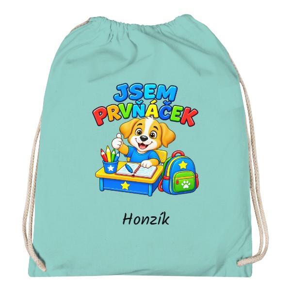 Vak na záda s potiskem Jsem prvňáček pejsek se jménem