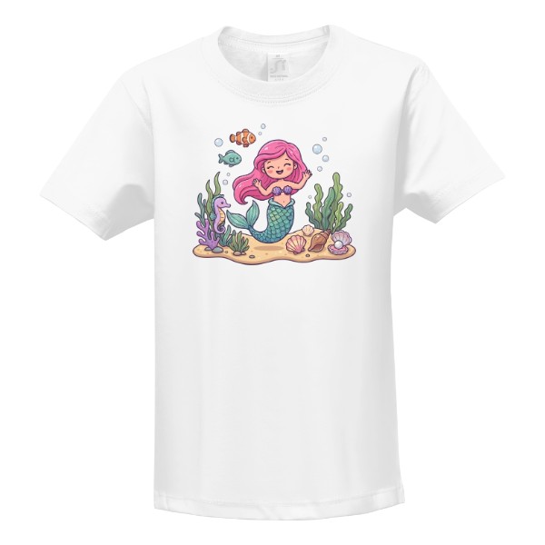 T-shirt Mermaid with Pink Hair