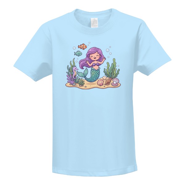 T-shirt Mermaid with Purple Hair