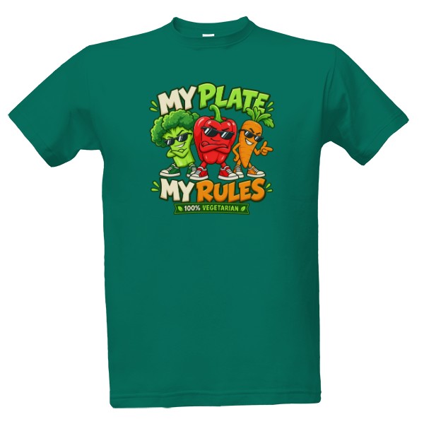 Tričko s potiskem My Plate My Rules
