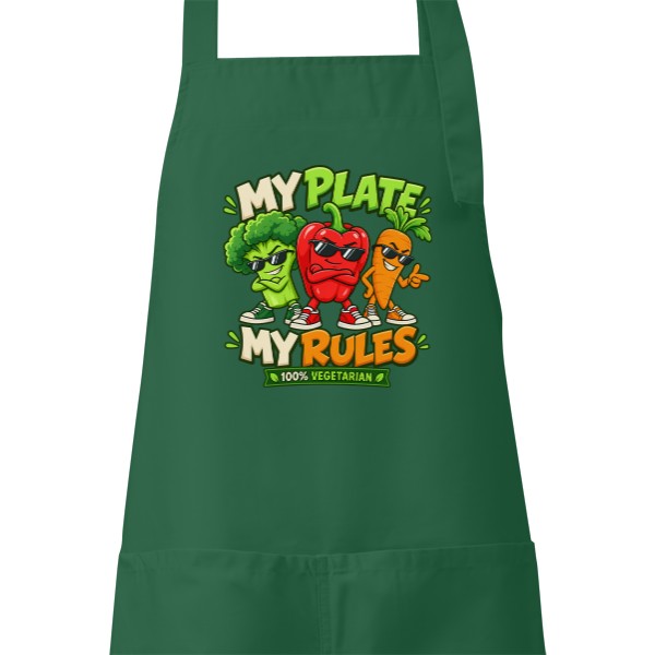 Zástěra s potiskem My Plate My Rules