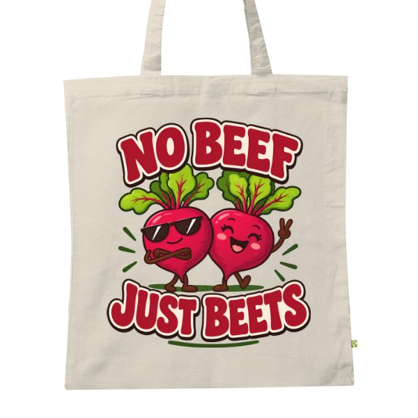 BIO platená taška s potlačou No Beef Just Beets