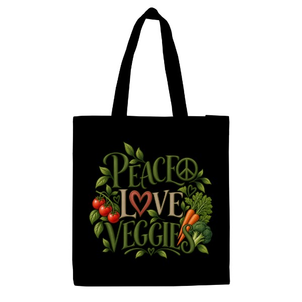 Taška Westford Mill W261 s potlačou Peace Love Veggies