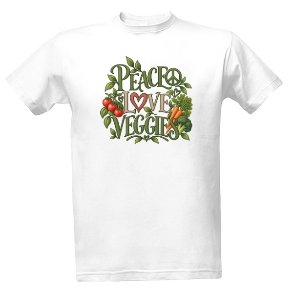 T-shirt Peace Love Veggies