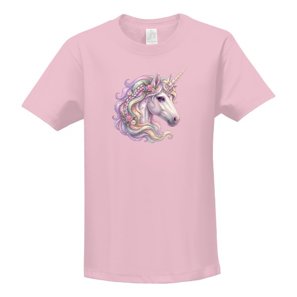 T-shirt Unicorn with a floral mane