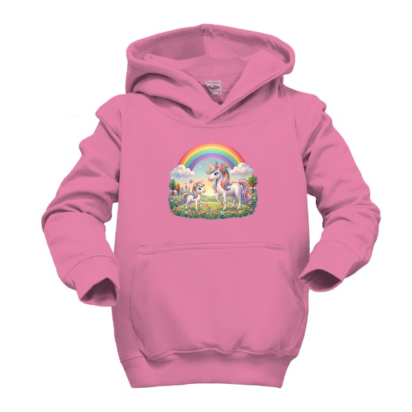 Kids' hoodie Unicorns with a rainbow