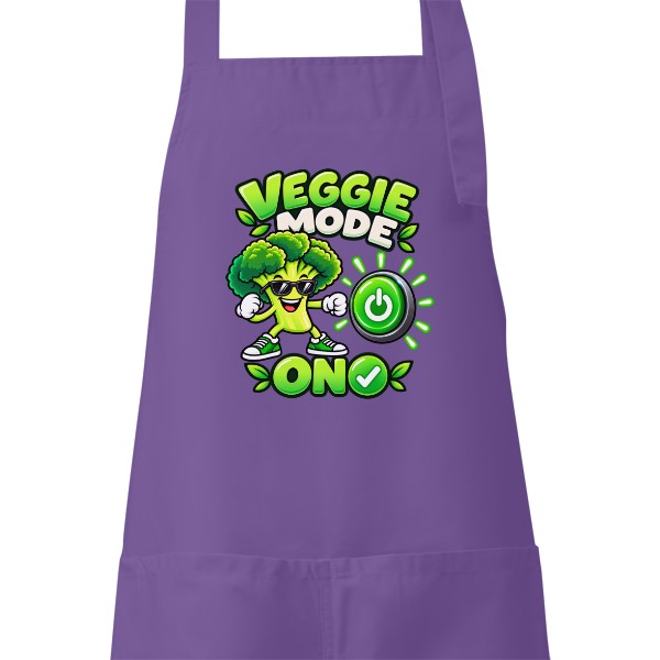 Zástěra s potiskem Veggie Mode On