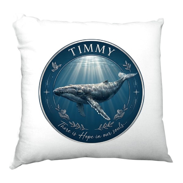 Vankúš saténový s potlačou Veľryba Timmy - Hope