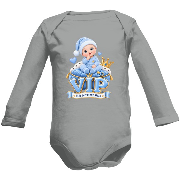 Dětské body Long  s potiskem VIP Very Important Prcek chlapeček